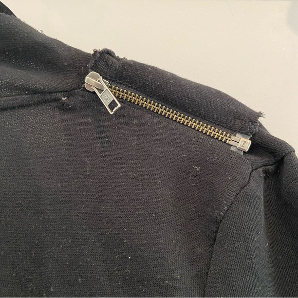 NORDSTROM | STEM Crossover Wrap Drape Cardigan Zippered Jacket Black XS - Picture 6 of 6